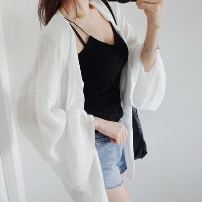 Woman Summer Chiffon 3/4 Flare Sleeves Swimsuit
