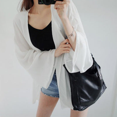 Woman Summer Chiffon 3/4 Flare Sleeves Swimsuit