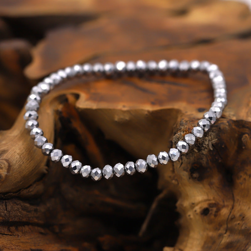 Fashionable All-match Women's Stretch Bracelet 4mm Crystal