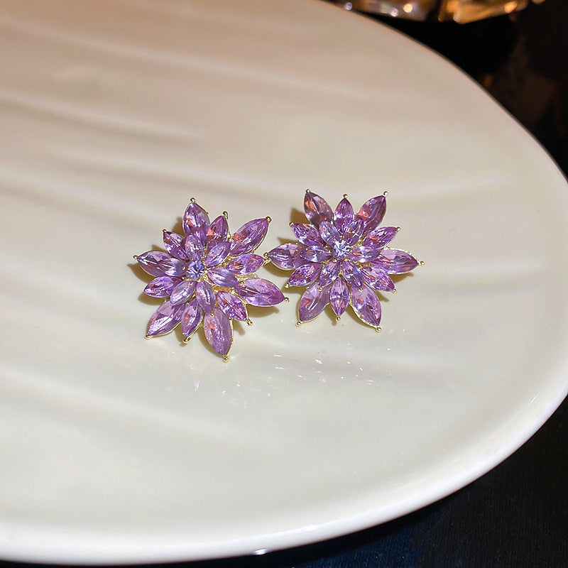 Three-dimensional Flower Earrings