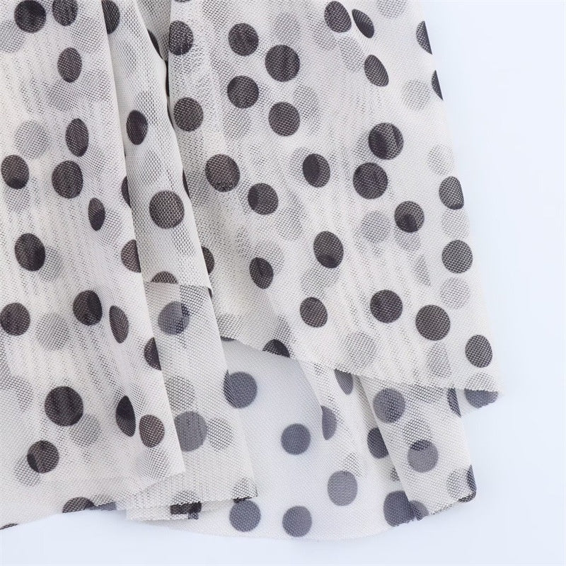 Summer Adult Lady Like Woman Style Elegance Retro Polka Dot Long Sling Dress