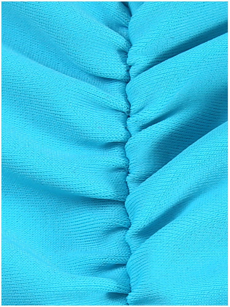 Buttonhole neckline split swimsuit swimsuit