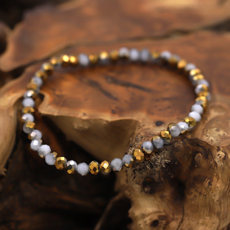 Fashionable All-match Women's Stretch Bracelet 4mm Crystal