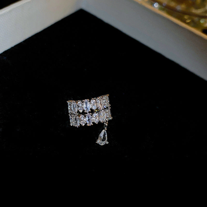 No Pierced Zircon Water Drops Ear Clip Fashion Minimalism Earrings