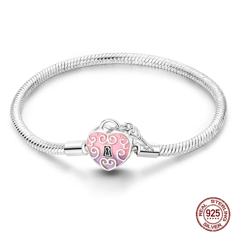 Silver Snake Chain Heart