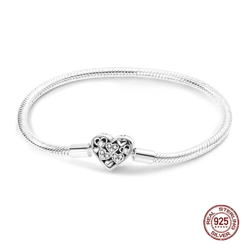Silver Snake Chain Heart