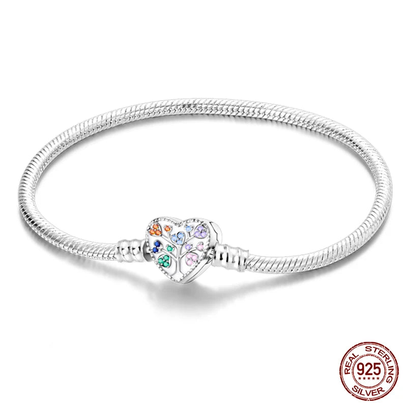 Silver Snake Chain Heart