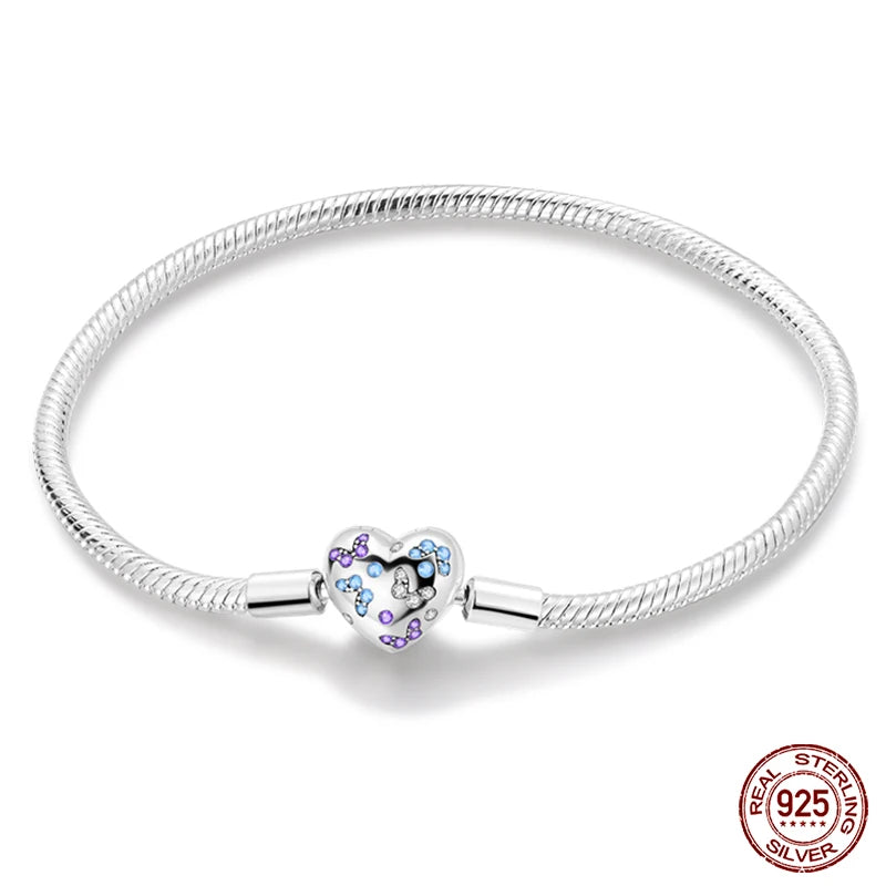 Silver Snake Chain Heart