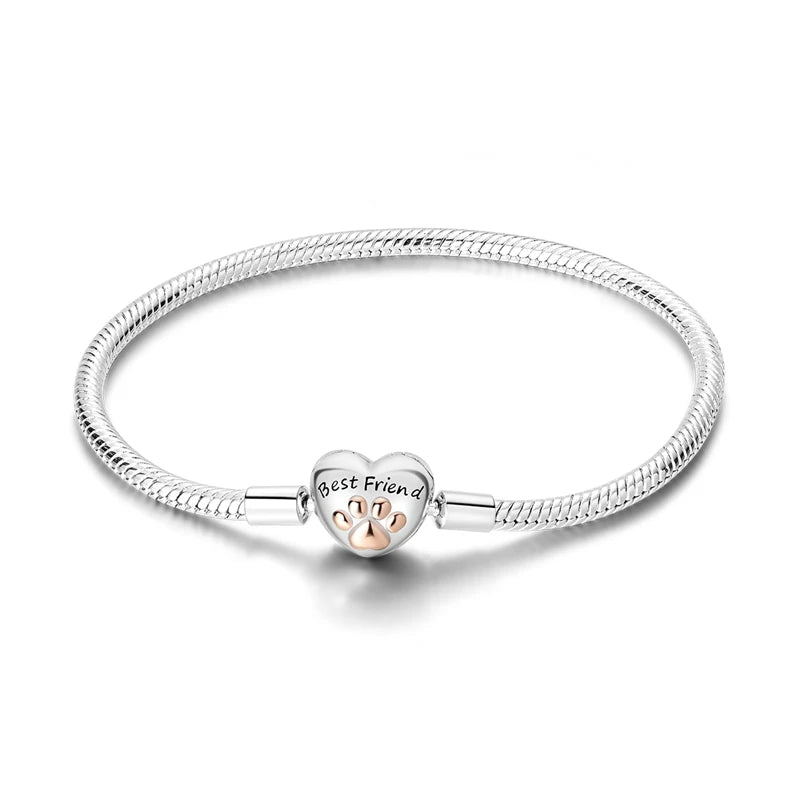Silver Snake Chain Heart