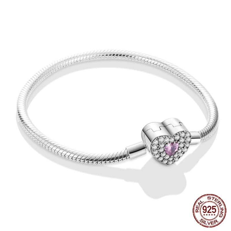 Silver Snake Chain Heart
