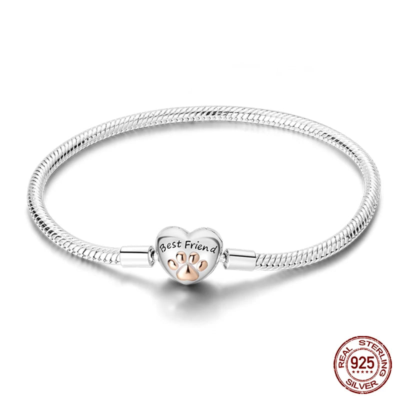 Silver Snake Chain Heart