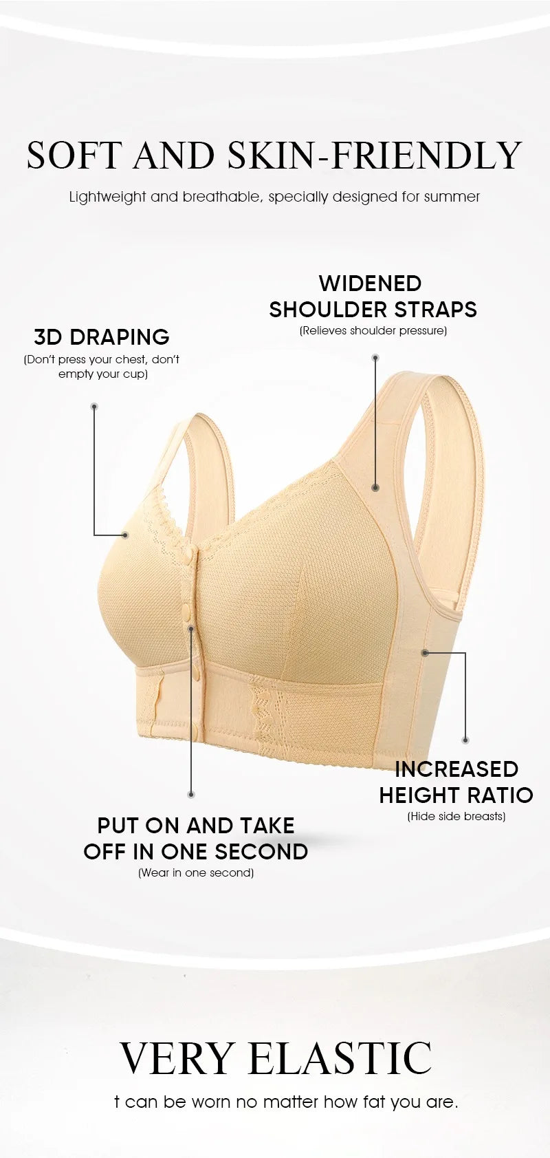 Closure Breathable Bra