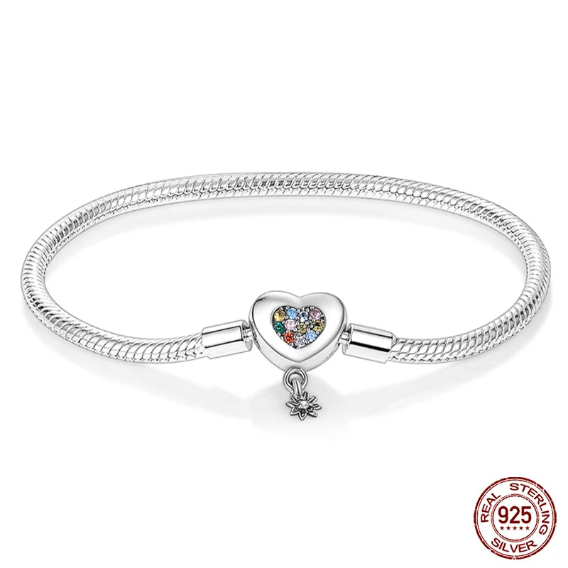 Silver Snake Chain Heart