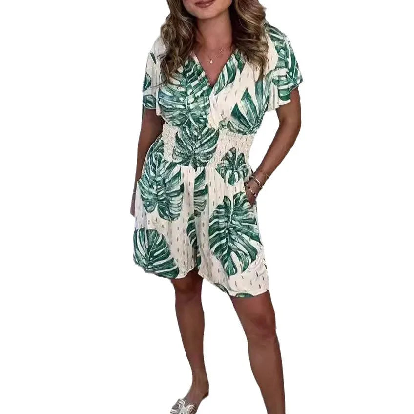 Women V Neck Short Sleeve