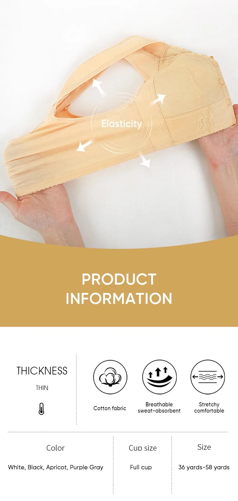 Closure Breathable Bra