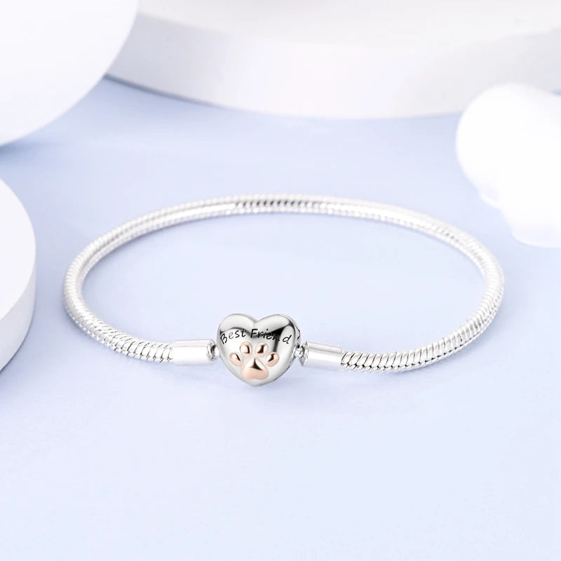Silver Snake Chain Heart