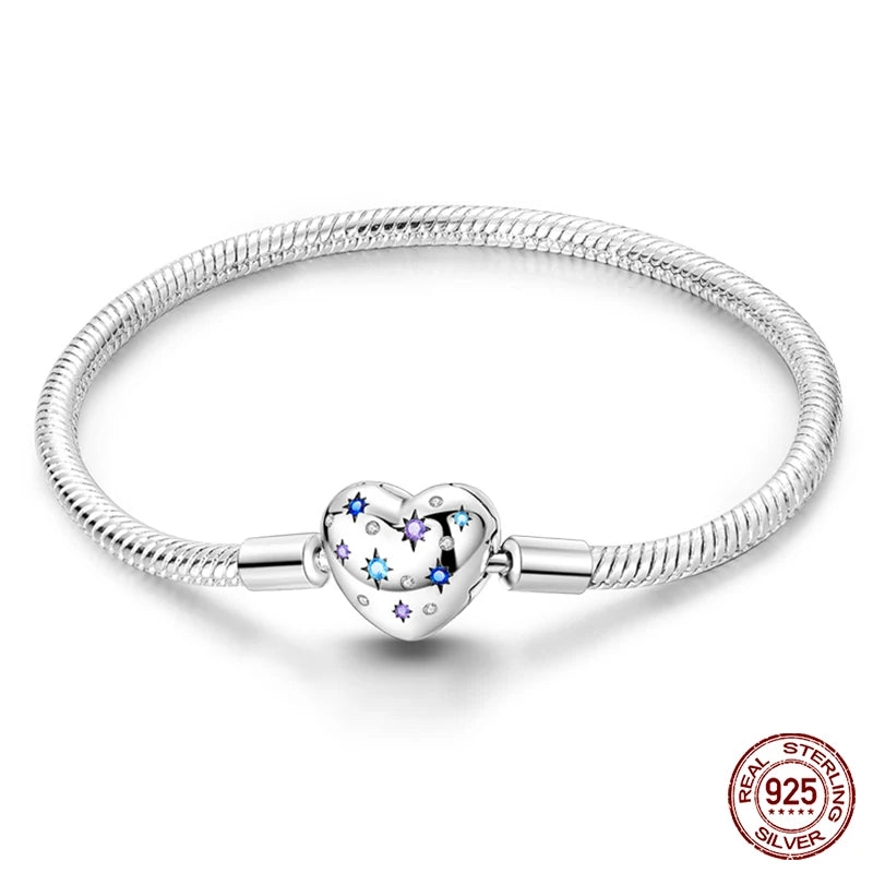 Silver Snake Chain Heart