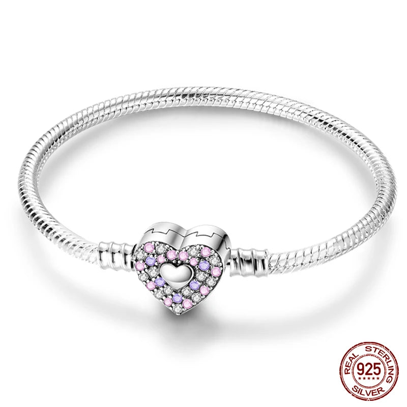 Silver Snake Chain Heart