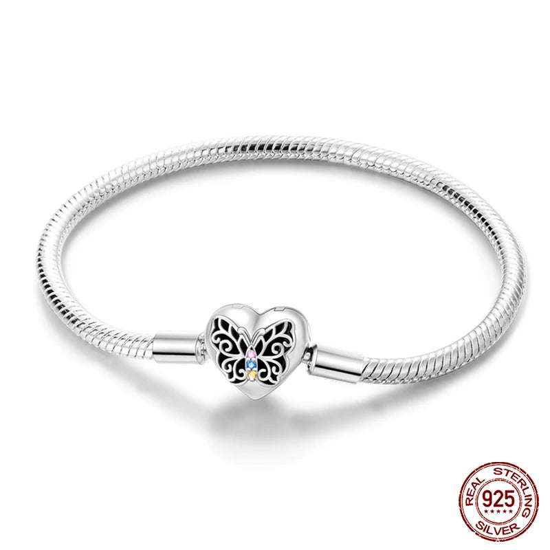 Silver Snake Chain Heart