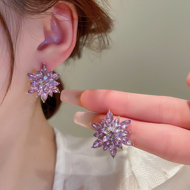 Three-dimensional Flower Earrings