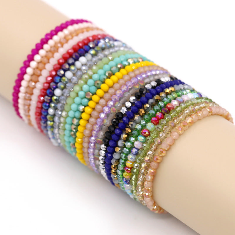 Fashionable All-match Women's Stretch Bracelet 4mm Crystal