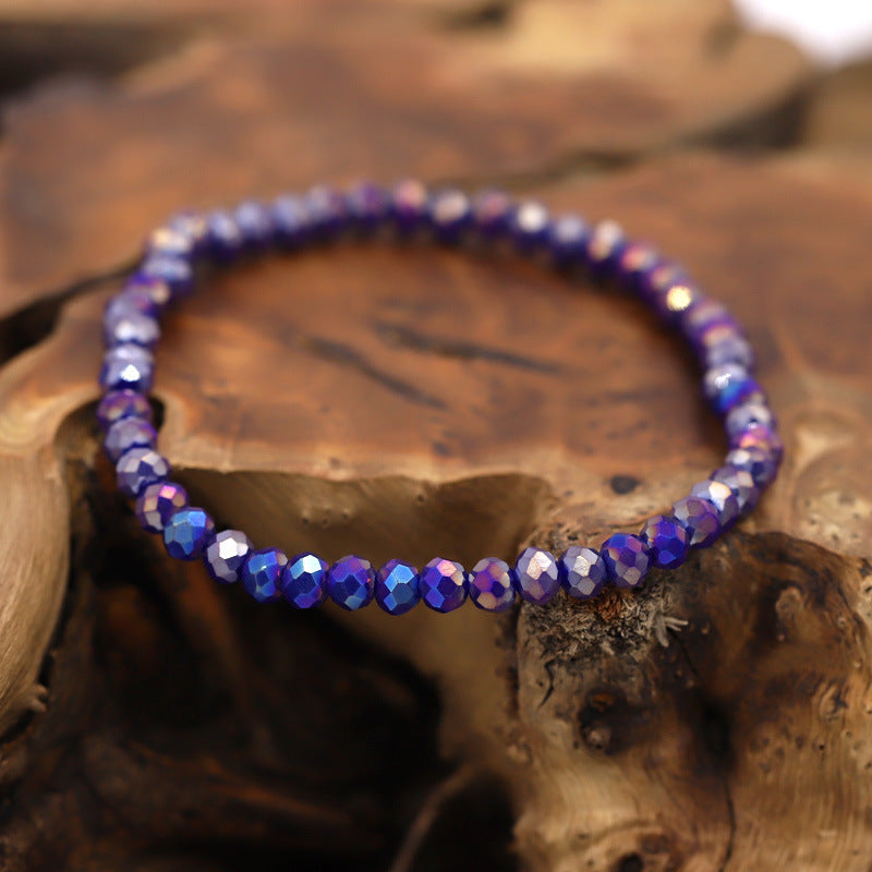Fashionable All-match Women's Stretch Bracelet 4mm Crystal